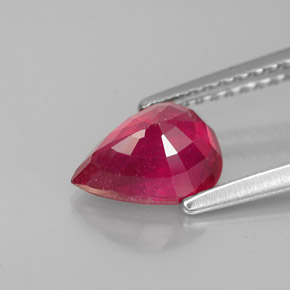 1.66캐럿 천연 핑크 레드 루비, 배 모양, 8.3×6.2 mm, VS-SI