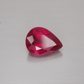 1.53캐럿 천연 핑크 레드 루비, 배 모양, 8×6 mm, VS-SI