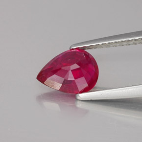 1.53캐럿 천연 핑크 레드 루비, 배 모양, 8×6 mm, VS-SI