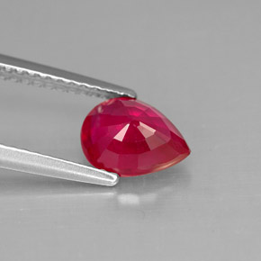 1.48캐럿 천연 핑크 레드 루비, 배 모양, 8.1×6.2 mm, VS-SI