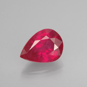 1.47캐럿 천연 핑크 레드 루비, 배 모양, 8.1×6 mm, VS-SI