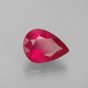 1.47캐럿 천연 핑크 레드 루비, 배 모양, 8.1×6 mm, VS-SI