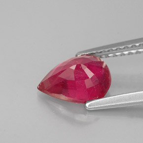 1.47캐럿 천연 핑크 레드 루비, 배 모양, 8.1×6 mm, VS-SI