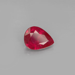 1.64캐럿 천연 핑크 레드 루비, 배 모양, 8.9×6.9 mm, VS-SI