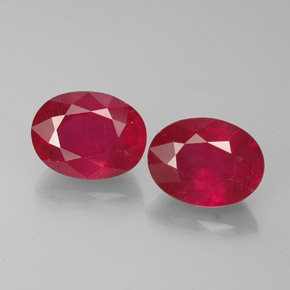 캐럿 천연 레드 루비 보석, 타원형 컷, 8.1×6.2 mm, VS-SI