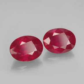 캐럿 천연 레드 루비 보석, 타원형 컷, 8.1×6.2 mm, VS-SI