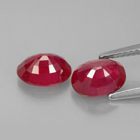 캐럿 천연 레드 루비 보석, 타원형 컷, 8.1×6.2 mm, VS-SI