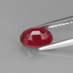 1.38캐럿 천연 핑크 레드 루비, 타원형 컷, 7.2×5.2 mm, VS-SI