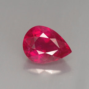 1.61캐럿 천연 핑크 레드 루비, 배 모양, 8×6 mm, VS-SI