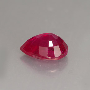 1.61캐럿 천연 핑크 레드 루비, 배 모양, 8×6 mm, VS-SI