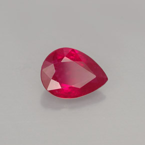 1.53캐럿 천연 핑크 레드 루비, 배 모양, 8.1×6.1 mm, VS-SI