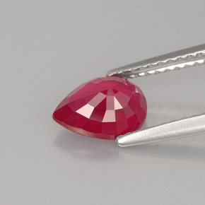 1.53캐럿 천연 핑크 레드 루비, 배 모양, 8.1×6.1 mm, VS-SI