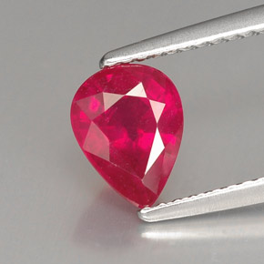 1.60캐럿 천연 핑크 레드 루비, 배 모양, 7.9×6 mm, VS-SI