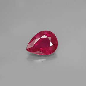 1.39캐럿 천연 핑크 레드 루비, 배 모양, 8×6.1 mm, VS-SI