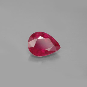 1.39캐럿 천연 핑크 레드 루비, 배 모양, 8×6.1 mm, VS-SI