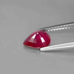 1.39캐럿 천연 핑크 레드 루비, 배 모양, 8×6.1 mm, VS-SI