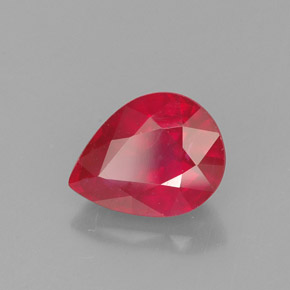 1.62캐럿 천연 핑크 레드 루비, 배 모양, 8×6.2 mm, VS-SI