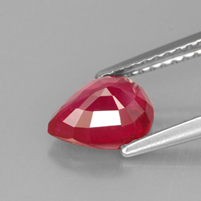1.62캐럿 천연 핑크 레드 루비, 배 모양, 8×6.2 mm, VS-SI