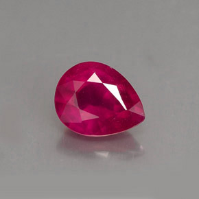 1.61캐럿 천연 핑크 레드 루비, 배 모양, 7.9×6.2 mm, VS-SI