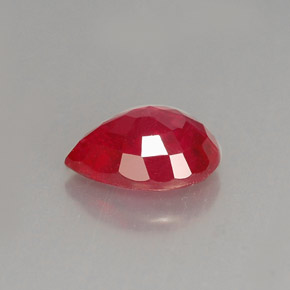 1.51캐럿 천연 핑크 레드 루비, 배 모양, 8×6.1 mm, VS-SI