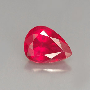 1.37캐럿 천연 핑크 레드 루비, 배 모양, 7.9×6 mm, VS-SI
