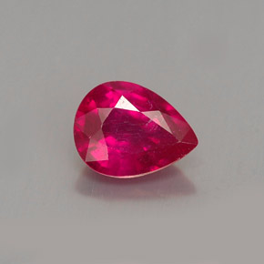 1.31캐럿 천연 핑크 레드 루비, 배 모양, 7.8×6 mm, VS-SI