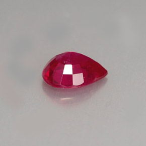 1.31캐럿 천연 핑크 레드 루비, 배 모양, 7.8×6 mm, VS-SI