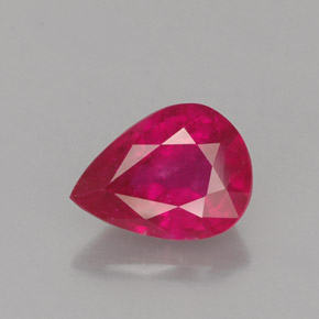 1.54캐럿 천연 핑크 레드 루비, 배 모양, 8.1×6 mm, VS-SI