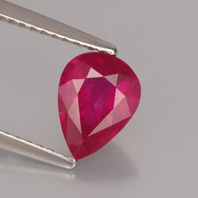1.54캐럿 천연 핑크 레드 루비, 배 모양, 8.1×6 mm, VS-SI