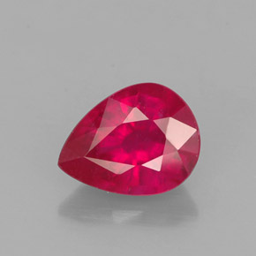 1.59캐럿 천연 핑크 레드 루비, 배 모양, 8×6.2 mm, VS-SI