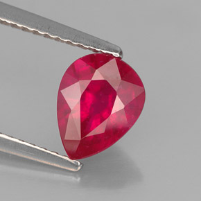 1.59캐럿 천연 핑크 레드 루비, 배 모양, 8×6.2 mm, VS-SI