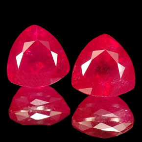 캐럿 천연 핑크 레드 루비 보석, 트릴리언, 6×5.9 mm, VS-SI