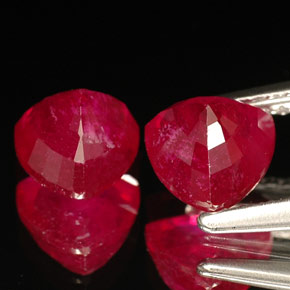 캐럿 천연 핑크 레드 루비 보석, 트릴리언, 6×5.9 mm, VS-SI
