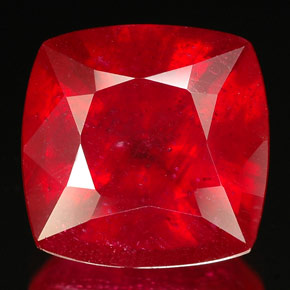 5.00캐럿 천연 레드 루비, 쿠션 컷, 10.4×10.2 mm, SI