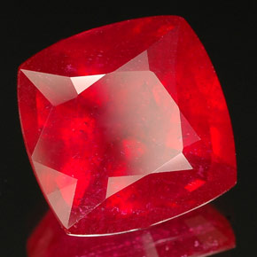 5.00캐럿 천연 레드 루비, 쿠션 컷, 10.4×10.2 mm, SI