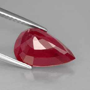 4.46캐럿 천연 핑크 레드 루비, 배 모양, 12.6×8 mm, VS-SI