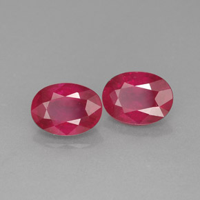 캐럿 천연 핑크 레드 루비 보석, 타원형 컷, 7×5.2 mm, VS-SI