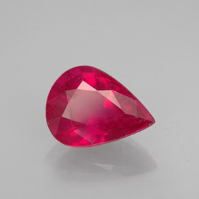 1.91캐럿 천연 핑크 레드 루비, 배 모양, 8.9×6.7 mm, VS-SI
