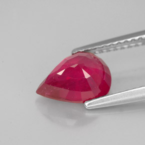 1.91캐럿 천연 핑크 레드 루비, 배 모양, 8.9×6.7 mm, VS-SI