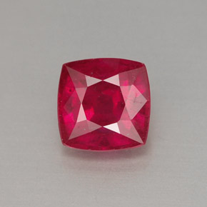 1.72캐럿 천연 레드 루비, 쿠션 컷, 6.5×6.5 mm, VS-SI