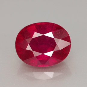 4.10캐럿 천연 레드 루비, 타원형 컷, 10×8.1 mm, VS-SI
