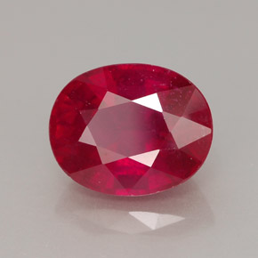4.10캐럿 천연 레드 루비, 타원형 컷, 10×8.1 mm, VS-SI