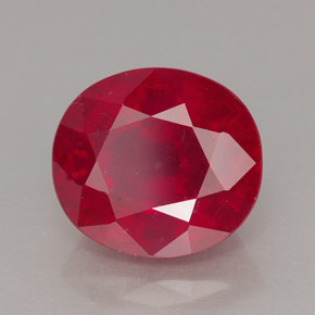 3.68캐럿 천연 레드 루비, 타원형 컷, 9.2×8.2 mm, VS-SI