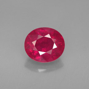 1.80캐럿 천연 핑크 레드 루비, 타원형 컷, 7.6×6.7 mm, VS-SI
