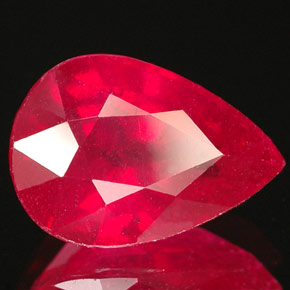 4.40캐럿 천연 핑크 레드 루비, 배 모양, 11.8×8.2 mm, VS-SI