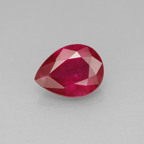1.47캐럿 천연 핑크 레드 루비, 배 모양, 8×6.1 mm, VS-SI
