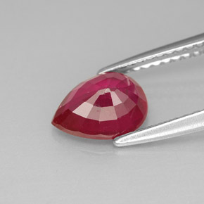 1.47캐럿 천연 핑크 레드 루비, 배 모양, 8×6.1 mm, VS-SI