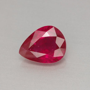 1.29캐럿 천연 레드 루비, 배 모양, 7.8×6.1 mm, VS-SI