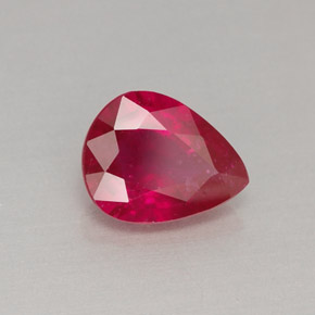 1.29캐럿 천연 레드 루비, 배 모양, 7.8×6.1 mm, VS-SI
