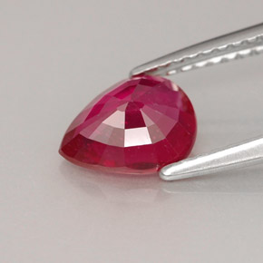1.29캐럿 천연 레드 루비, 배 모양, 7.8×6.1 mm, VS-SI